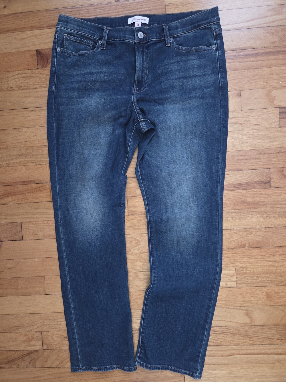 Women's Lucky Dark Blue Jeans - Classic Straight Fit Size 16/33R